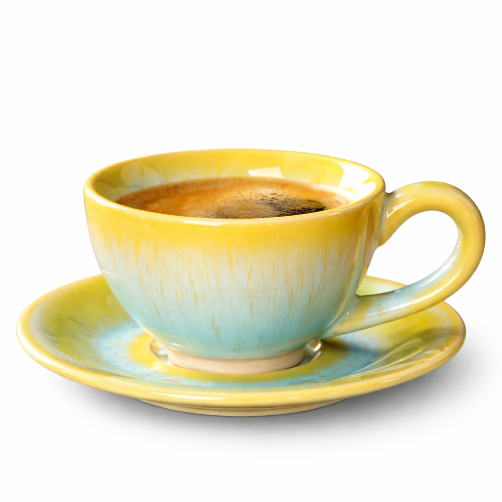 CAFECITO® 5 oz Ceramic Espresso Cups – Reaction Glazed Demitasse Cups for Double Espresso, Cortado and Cappuccino – Kiln-Fired Artisan Coffee Cups