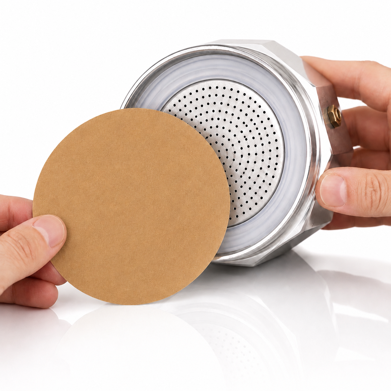 CAFECITO® Replacement Coffee Filters – 200 Unbleached Round Paper Filters | Fits 6-Cup Moka Pot & AeroPress | 2.5-Inch Diameter | Chlorine-Free Natural Paper
