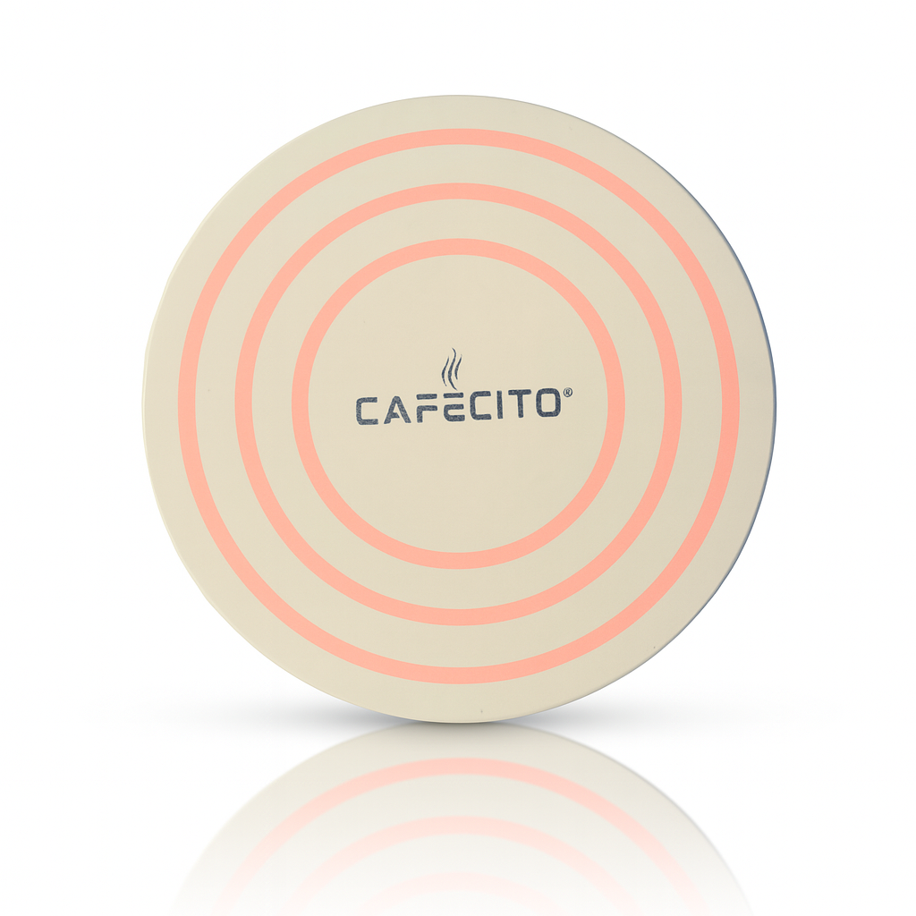 CAFECITO® Bēt Ṣaidā Ceramic Sandstone Trivet Base – Heat-Resistant Moka Pot Stand for Kitchen Counters & Tables
