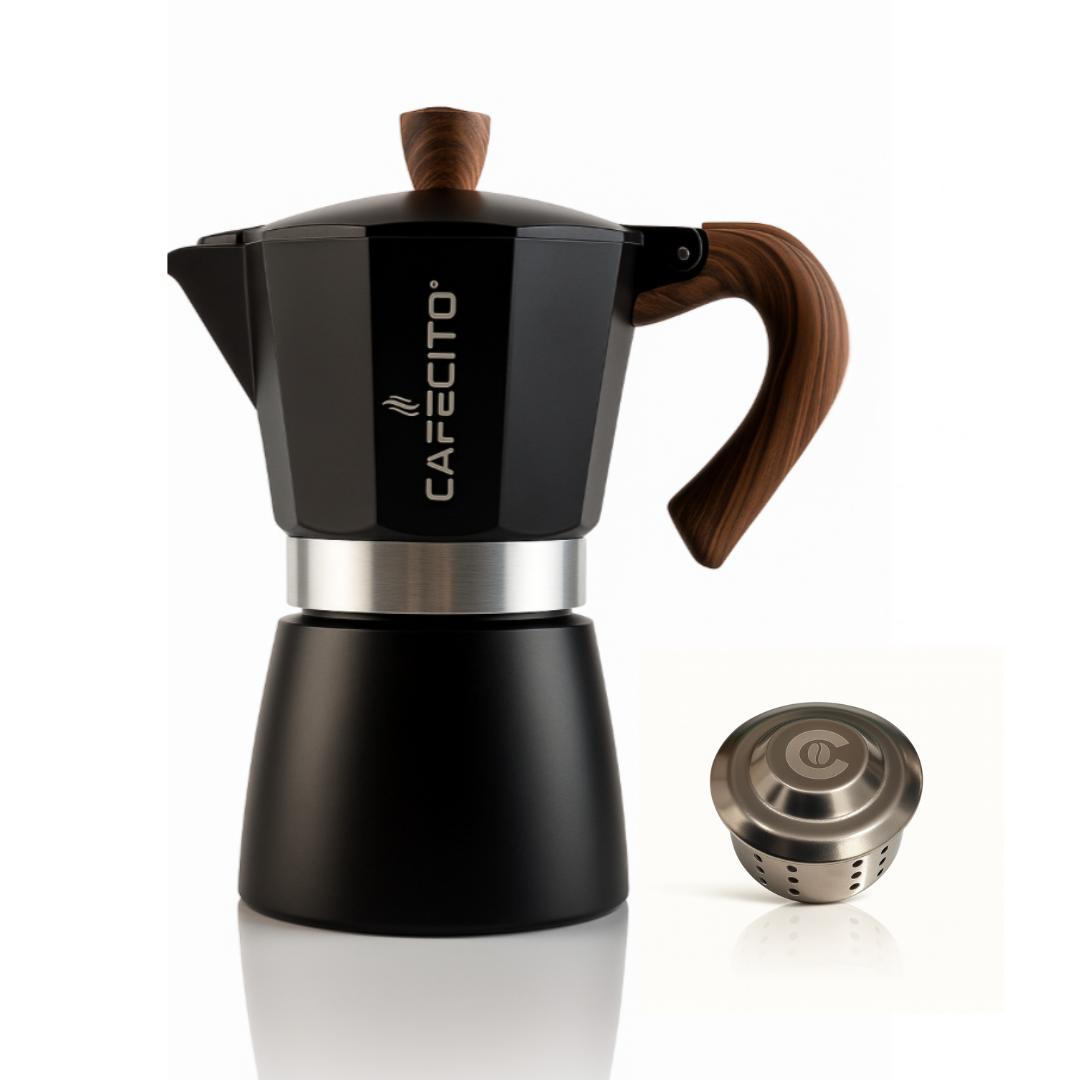 CAFECITO® 6-Cup Moka Pot – Matte Black Edition | Outlet Collection