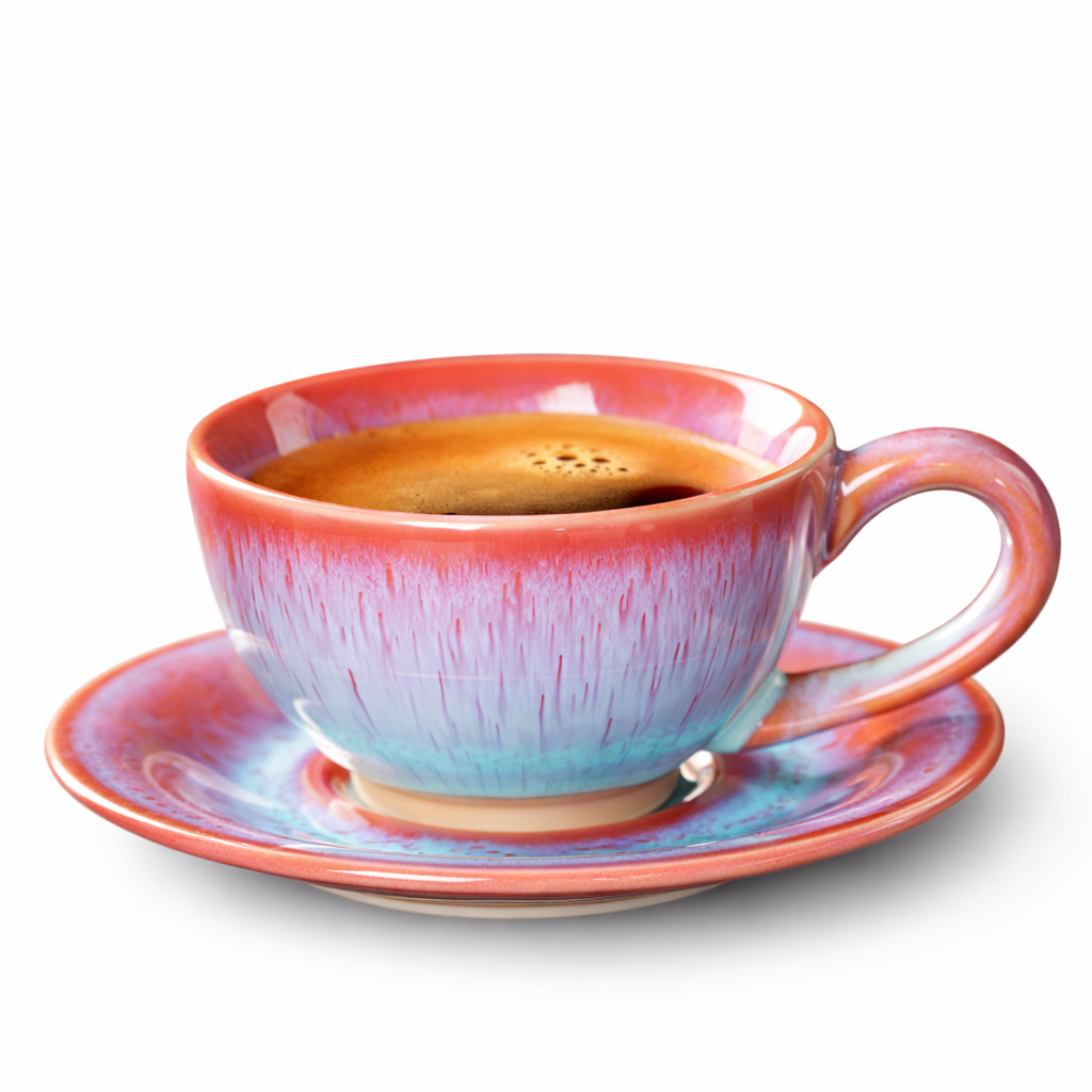 CAFECITO® 5 oz Ceramic Espresso Cups – Reaction Glazed Demitasse Cups for Double Espresso, Cortado and Cappuccino – Kiln-Fired Artisan Coffee Cups