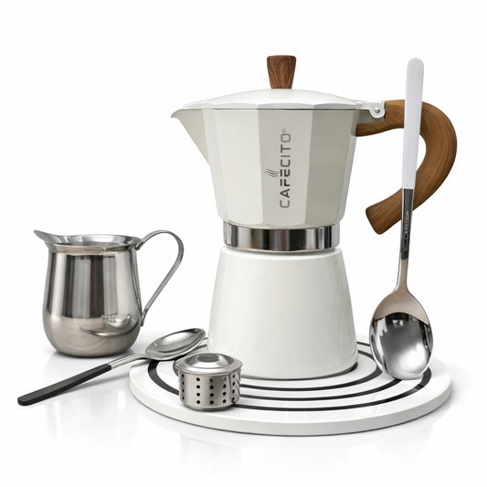 CAFECITO® Cuban Coffee Starter Kit – The Cafecito Ritual System with Ceramic Stand