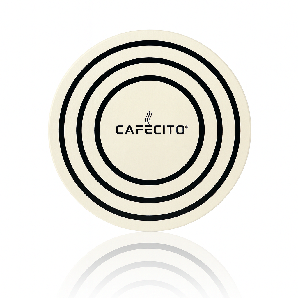 CAFECITO® Bēt Ṣaidā Ceramic Sandstone Trivet Base – Heat-Resistant Moka Pot Stand for Kitchen Counters & Tables
