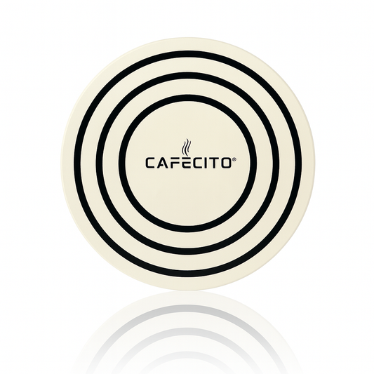 CAFECITO® Bēt Ṣaidā Ceramic Sandstone Trivet Base – Heat-Resistant Moka Pot Stand for Kitchen Counters & Tables